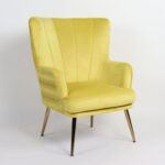 Πολυθρόνα ArteLibre KOLDENREE Κίτρινο Βελούδο/Μέταλλο/Ξύλο 74x72x91cm - Image 2