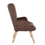 Πολυθρόνα ArteLibre MARION Καφέ Βελούδο/Ξύλο 73x69x96cm - Image 2