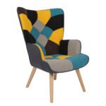 Βρες το Πολυθρόνα ArteLibre BRIAR Κίτρινο/Μπλε Patchwork Ύφασμα/Ξύλο 73x69x96cm σε μοναδική τιμή στο clickforshop.gr