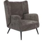 Πολυθρόνα ArteLibre NORA Γκρι Ύφασμα/Μέταλλο 100x80x89cm - Image 2