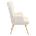 Πολυθρόνα ArteLibre LIRA Κρεμ Ύφασμα Κοτλέ/Ξύλο 94.5x64x70.5cm - Image 2