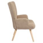 Πολυθρόνα ArteLibre LIRA Μπεζ Ύφασμα Κοτλέ/Ξύλο 94.5x64x70.5cm - Image 2