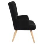 Πολυθρόνα ArteLibre LIRA Μαύρο Ύφασμα Κοτλέ/Ξύλο 94.5x64x70.5cm - Image 2