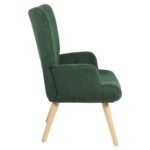 Πολυθρόνα ArteLibre LIRA Πράσινο Ύφασμα Κοτλέ/Ξύλο 94.5x64x70.5cm - Image 2