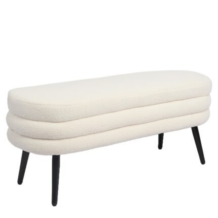 Βρες το Παγκάκι Ottoman ArteLibre TONDO Λευκό Ύφασμα Teddy/Μέταλλο 42x112x44cm σε μοναδική τιμή στο clickforshop.gr