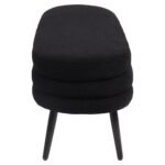 Παγκάκι Ottoman ArteLibre TONDO Μαύρο Ύφασμα Teddy/Μέταλλο 42x112x44cm - Image 2