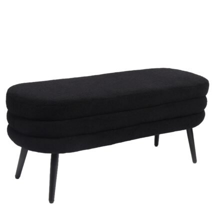 Βρες το Παγκάκι Ottoman ArteLibre TONDO Μαύρο Ύφασμα Teddy/Μέταλλο 42x112x44cm σε μοναδική τιμή στο clickforshop.gr