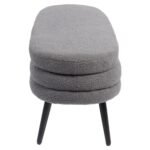 Παγκάκι Ottoman ArteLibre TONDO Γκρι Ύφασμα Teddy/Μέταλλο 42x112x44cm - Image 2