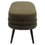 Παγκάκι Ottoman ArteLibre TONDO Πράσινο Ύφασμα Teddy/Μέταλλο 42x112x44cm - Image 2