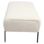 Παγκάκι Ottoman ArteLibre KUBO Λευκό Ύφασμα Teddy/Μέταλλο 40x116.5x50cm - Image 2