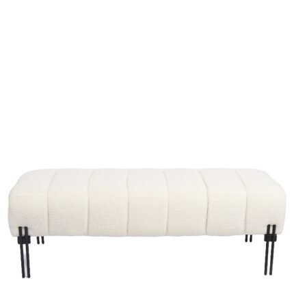 Βρες το Παγκάκι Ottoman ArteLibre KUBO Λευκό Ύφασμα Teddy/Μέταλλο 40x116.5x50cm σε μοναδική τιμή στο clickforshop.gr