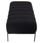 Παγκάκι Ottoman ArteLibre KUBO Μαύρο Ύφασμα Teddy/Μέταλλο 40x116.5x50cm - Image 2