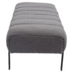 Παγκάκι Ottoman ArteLibre KUBO Γκρι Ύφασμα Teddy/Μέταλλο 40x116.5x50cm - Image 2