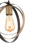 Φωτιστικό Κρεμαστό ArteLibre AVAN Μαύρο Μέταλλο 25x70cm - Image 2