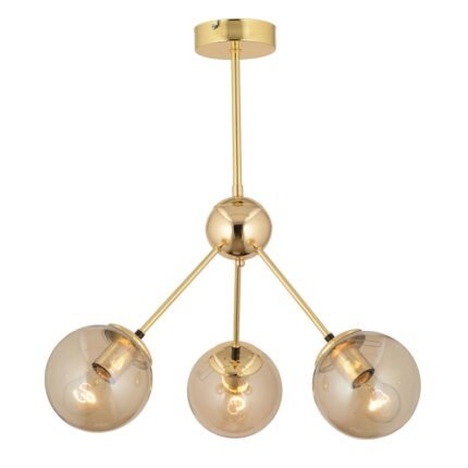 Βρες το Φωτιστικό Κρεμαστό ArteLibre MEY Τρίφωτο Χρυσό/Μελί Μέταλλο/Γυαλί 54x60cm σε μοναδική τιμή στο clickforshop.gr