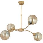 Φωτιστικό Κρεμαστό ArteLibre ECV Πολύφωτο Αντικέ/Μελί Μέταλλο/Γυαλί 75x60cm - Image 2