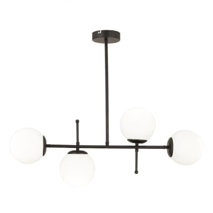 Βρες το Φωτιστικό Κρεμαστό ArteLibre GUN Πολύφωτο Μαύρο/Λευκό Μέταλλο/Γυαλί 85x67cm σε μοναδική τιμή στο clickforshop.gr