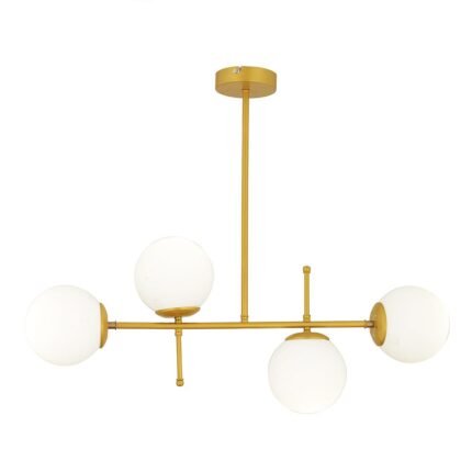 Βρες το Φωτιστικό Κρεμαστό ArteLibre GUN Πολύφωτο Χρυσό/Λευκό Μέταλλο/Γυαλί 85x67cm σε μοναδική τιμή στο clickforshop.gr