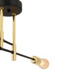 Φωτιστικό Κρεμαστό ArteLibre LISON Δίφωτο Χρυσό/Μαύρο Μέταλλο 58x25cm - Image 2