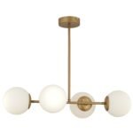 Βρες το Φωτιστικό Κρεμαστό ArteLibre DELPHINUS Τετράφωτο Χρυσό/Λευκό Μέταλλο/Γυαλί 85x60cm σε μοναδική τιμή στο clickforshop.gr