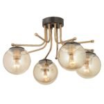 Βρες το Φωτιστικό Οροφής ArteLibre NORMA Τετράφωτο Χρυσό/Μελί Μέταλλο/Γυαλί 55x33cm σε μοναδική τιμή στο clickforshop.gr