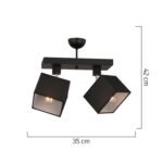 Φωτιστικό Κρεμαστό ArteLibre PICTOR Δίφωτο Μαύρο Μέταλλο 35x42cm - Image 2