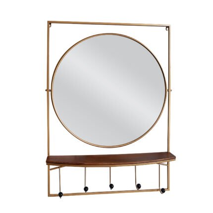 Βρες το Καθρέπτης Τοίχου ArteLibre Με Κρεμάστρα ELROS Χρυσό Μέταλλο/Γυαλί 63x12x87.5cm σε μοναδική τιμή στο clickforshop.gr