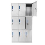 Φοριαμός ArteLibre 9 Θέσεων ELDAR Ανοιχτό Γκρι Μέταλλο 90x45x185cm - Image 2