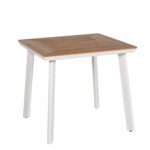 Βρες το Τραπέζι Κήπου ArteLibre EPUPA Λευκό/Καρυδί Αλουμίνιο/Ξύλο 80x80x73cm σε μοναδική τιμή στο clickforshop.gr