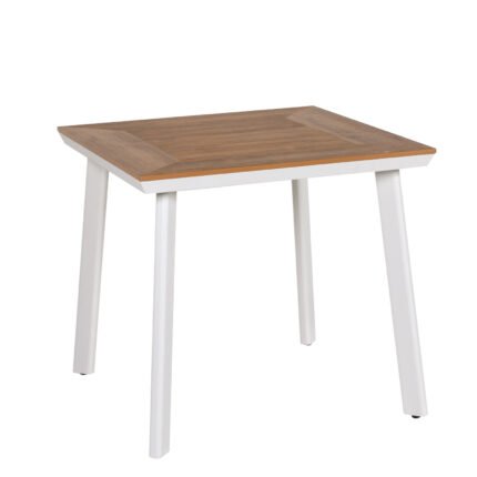 Βρες το Τραπέζι Κήπου ArteLibre EPUPA Λευκό/Καρυδί Αλουμίνιο/Ξύλο 80x80x73cm σε μοναδική τιμή στο clickforshop.gr