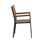 Πολυθρόνα Κήπου ArteLibre GURARA Μαύρο/Καρυδί Αλουμίνιο/Ξύλο 60x55x86cm - Image 2