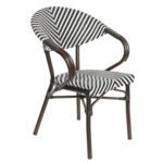 Βρες το Πολυθρόνα Κήπου ArteLibre KIYOSHI Λευκό/Μαύρο/Καφέ Μπαμπού/Rattan 57x60x82cm σε μοναδική τιμή στο clickforshop.gr