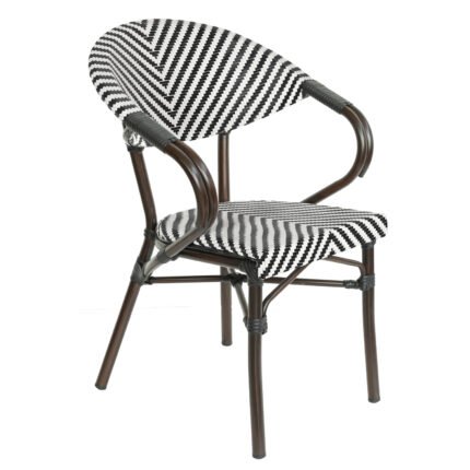 Βρες το Πολυθρόνα Κήπου ArteLibre KIYOSHI Λευκό/Μαύρο/Καφέ Μπαμπού/Rattan 57x60x82cm σε μοναδική τιμή στο clickforshop.gr