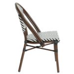 Πολυθρόνα Κήπου ArteLibre AKIRA Λευκό/Μαύρο/Καφέ Μπαμπού/Rattan 48x56x86cm - Image 2