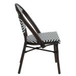 Πολυθρόνα Κήπου ArteLibre RYOTA Λευκό/Μαύρο/Καφέ Μπαμπού/Rattan 48x56x86cm - Image 2