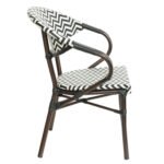 Πολυθρόνα Κήπου ArteLibre HARUTO Λευκό/Μαύρο/Καφέ Μπαμπού/Rattan 57x57x82cm - Image 2