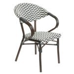 Βρες το Πολυθρόνα Κήπου ArteLibre HARUTO Λευκό/Μαύρο/Καφέ Μπαμπού/Rattan 57x57x82cm σε μοναδική τιμή στο clickforshop.gr