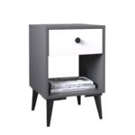 Βρες το Κομοδίνο ArteLibre AMARI Ανθρακί/Λευκό Μοριοσανίδα 43x43x67.5cm σε μοναδική τιμή στο clickforshop.gr