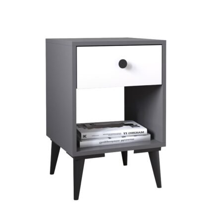 Βρες το Κομοδίνο ArteLibre AMARI Ανθρακί/Λευκό Μοριοσανίδα 43x43x67.5cm σε μοναδική τιμή στο clickforshop.gr