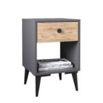 Βρες το Κομοδίνο ArteLibre AMARI Ανθρακί/Δρυς Μοριοσανίδα 43x43x67.5cm σε μοναδική τιμή στο clickforshop.gr