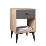 Βρες το Κομοδίνο ArteLibre AMARI Δρυς/Ανθρακί Μοριοσανίδα 43x43x67.5cm σε μοναδική τιμή στο clickforshop.gr