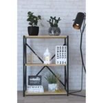 Βιβλιοθήκη ArteLibre JAWARA Δρυς/Μαύρο Μοριοσανίδα/Μέταλλο 70x34x78.5cm - Image 2