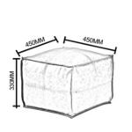Πουφ ArteLibre ASIM Μαύρο Δέρμα 45x45x33cm - Image 2