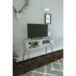 Έπιπλο Τηλεόρασης ArteLibre AMARA Όψη Μαρμάρου/Γκρι Μοριοσανίδα/Μέταλλο 72x30x58.6cm - Image 2