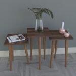 Τραπεζάκι Βοηθητικό ArteLibre ZURI Καρυδί Μοριοσανίδα/Ξύλο 33x33x52/33x33x47/33x33x42cm Σετ 3Τμχ - Image 2