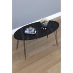 Τραπεζάκι Σαλονιού ArteLibre SEYE Μαύρο/Όψη Μαρμάρου Μοριοσανίδα/Μέταλλο 45x90x40cm - Image 2