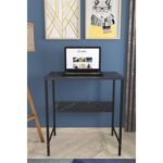 Γραφείο ArteLibre JENSKI Μαύρο/Όψη Μαρμάρου Μέταλλο/Μοριοσανίδα 74x72x45cm - Image 2