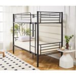 Κουκέτα ArteLibre ELKHORN Μαύρο Μέταλλο 200x98x166cm (Στρώματα 90x190cm) - Image 2