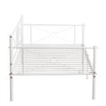 Καναπές Κρεβάτι ArteLibre CIMARRON Λευκό Μέταλλο 197.5x96x75cm (Στρώμα 90x190cm) - Image 2