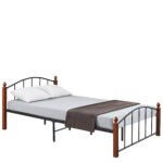 Βρες το Κρεβάτι Ημίδιπλο ArteLibre LARAMIE Μαύρο/Καρυδί Μέταλλο 210x128x76cm (Στρώμα 120x200cm) σε μοναδική τιμή στο clickforshop.gr